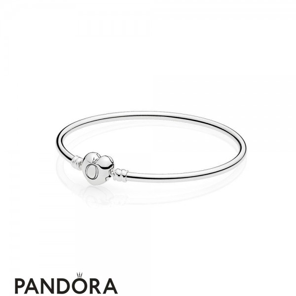Pandora Jewellery Bracelets Bangle Moments Silver Bangle Bracelet Logo Heart Clasp