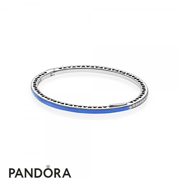 Pandora Jewellery Bracelets Bangle Radiant Hearts Of Pandora Jewellery Bangle Bracelet Princess Blue Enamel