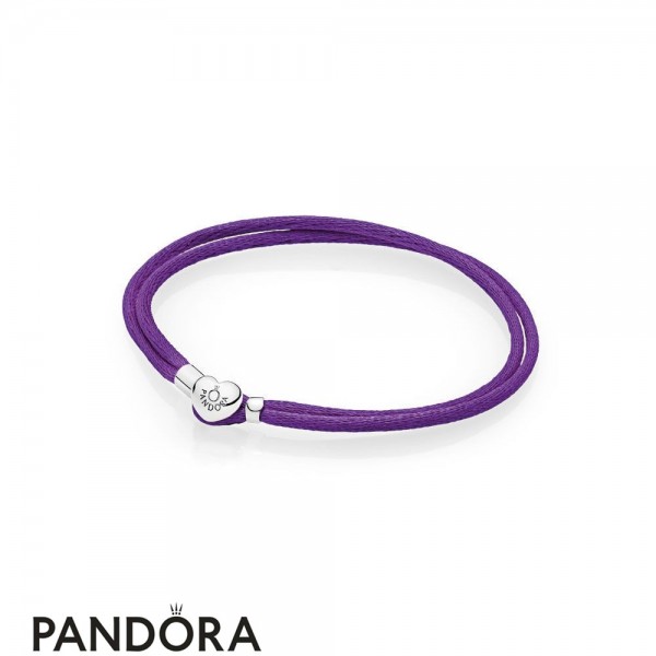 Pandora Jewellery Bracelets Cord Purple Fabric Cord Double Braided Leather Bracelets