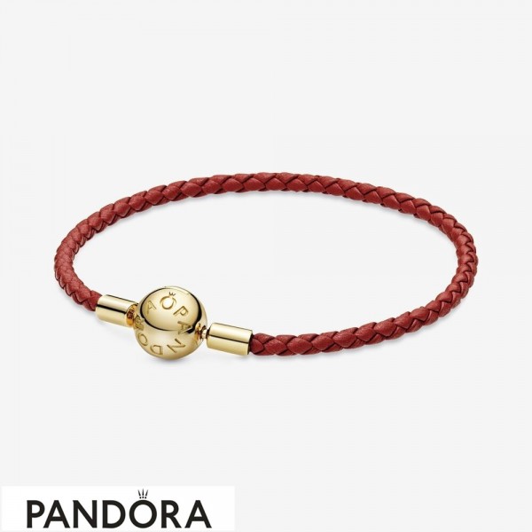 Pandora Jewellery Moments Red Woven Leather Bracelet