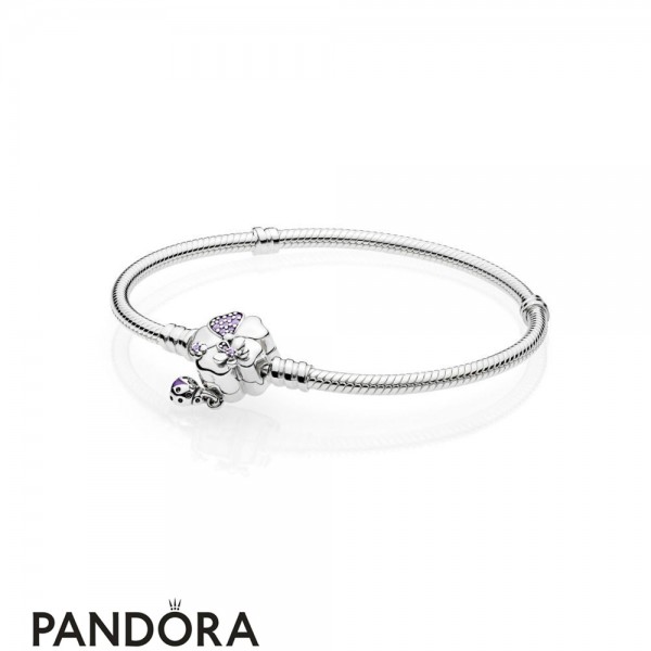Pandora Jewellery Moments Silver Bracelet With Wildflower Meadow Clasp