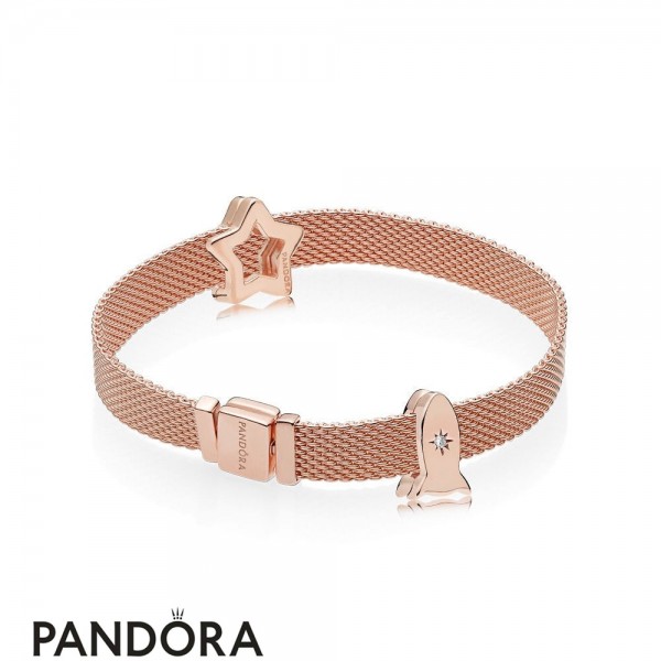 Pandora Jewellery Rose Reflexions Star And Space Ship Bracelet Set