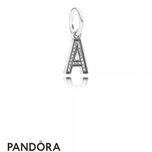 Pandora Jewellery Alphabet Symbols Charms Letter A Pendant Charm Clear Cz
