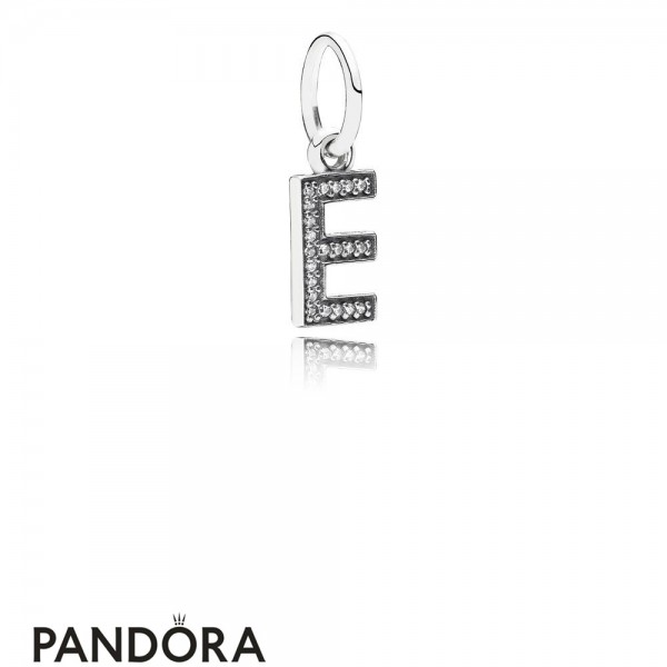 Pandora Jewellery Alphabet Symbols Charms Letter E Pendant Charm Clear Cz