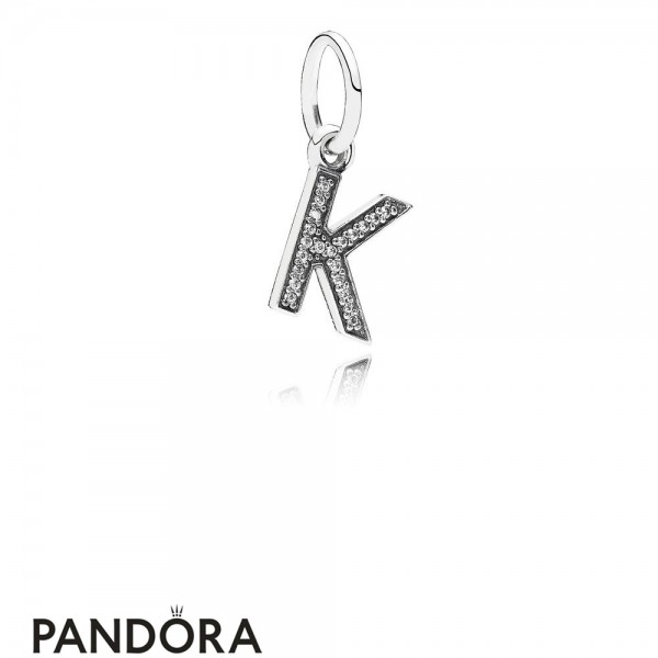 Pandora Jewellery Alphabet Symbols Charms Letter K Pendant Charm Clear Cz