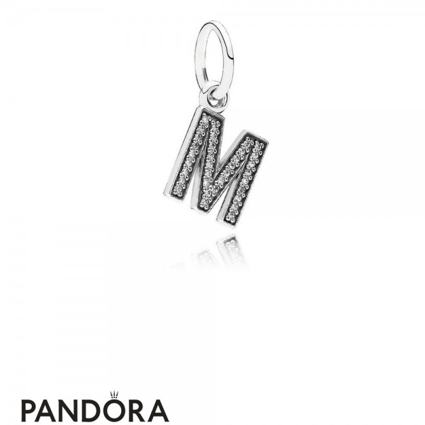 Pandora Jewellery Alphabet Symbols Charms Letter M Pendant Charm Clear Cz