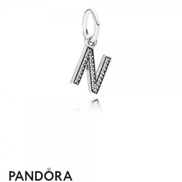Pandora Jewellery Alphabet Symbols Charms Letter N Pendant Charm Clear Cz