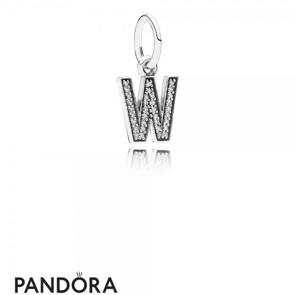 Pandora Jewellery Alphabet Symbols Charms Letter W Pendant Charm Clear Cz