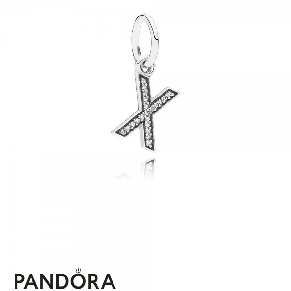 Pandora Jewellery Alphabet Symbols Charms Letter X Pendant Charm Clear Cz