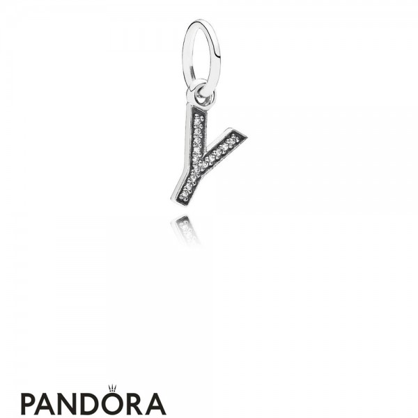 Pandora Jewellery Alphabet Symbols Charms Letter Y Pendant Charm Clear Cz