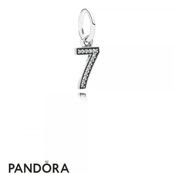 Pandora Jewellery Alphabet Symbols Charms Number 7 Pendant Charm Clear Cz