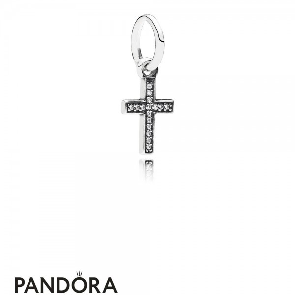 Pandora Jewellery Alphabet Symbols Charms Symbol Of Faith Cross Pendant Charm Clear Cz