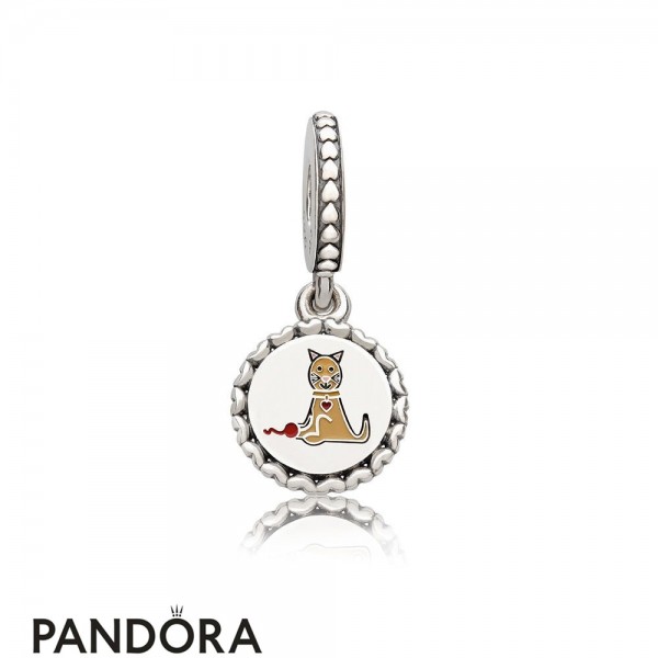 Pandora Jewellery Animals Pets Charms Cat Stick Figure Pendant Charm Mixed Enamel