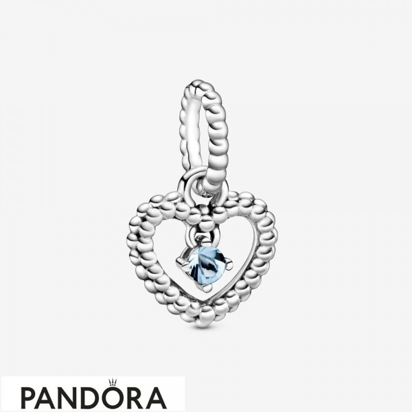 Women's Pandora Jewellery Aqua Blue Beaded Heart Dangle Charm
