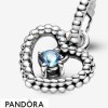 Women's Pandora Jewellery Aqua Blue Beaded Heart Dangle Charm
