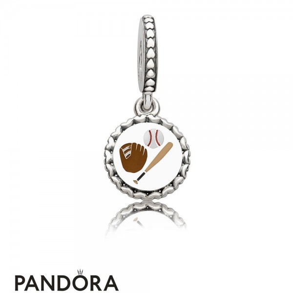 Women's Pandora Jewellery Baseball Dangle Charm Mixed Enamel