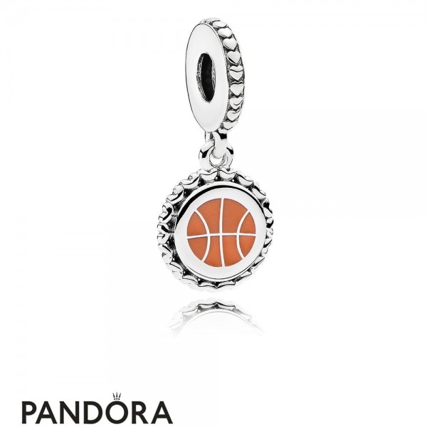 Women's Pandora Jewellery Basketball Dangle Charm Mixed Enamel