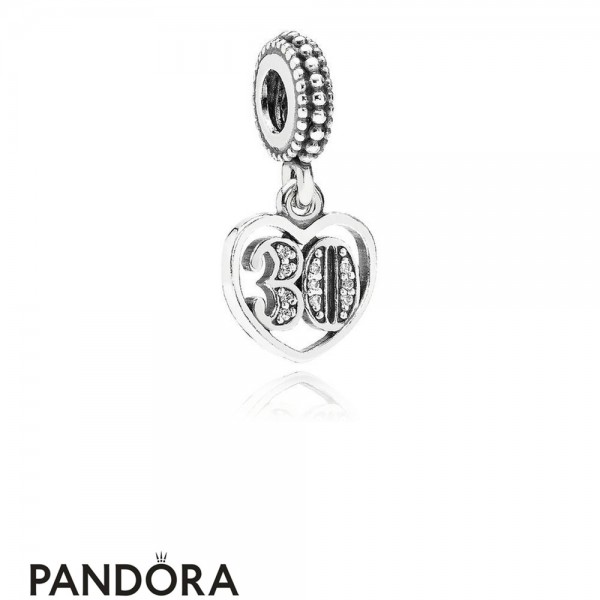 Pandora Jewellery Birthday Charms 30 Years Of Love Pendant Charm Clear Cz