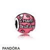 Pandora Jewellery Birthday Charms Birthday Celebration Charm Transparent Cerise Enamel