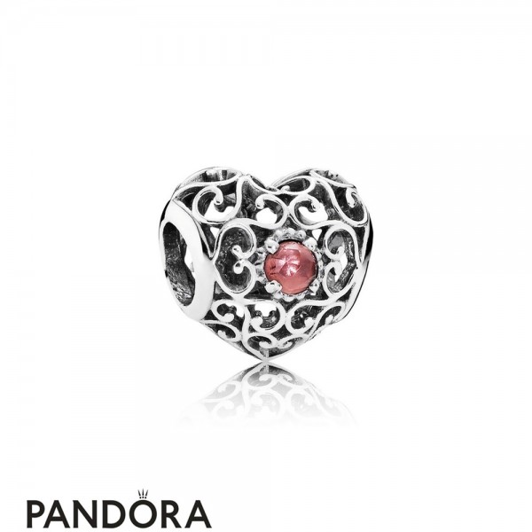Pandora Jewellery Birthday Charms January Signature Heart Charm Garnet
