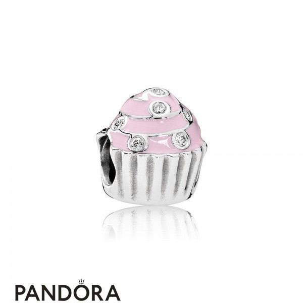 Pandora Jewellery Birthday Charms Sweet Cupcake Charm Light Pink Enamel Clear Cz