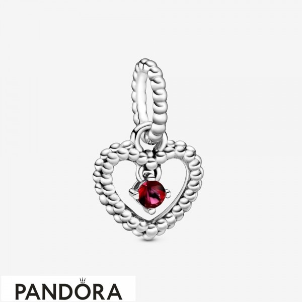 Women's Pandora Jewellery Blazing Red Beaded Heart Dangle Charm