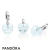 Pandora Jewellery Blue Ribbon Heart Dangle Charm Murano Glass
