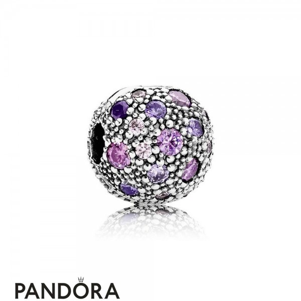 Pandora Jewellery Clips Charms Cosmic Stars Clip Violet Pink Cz