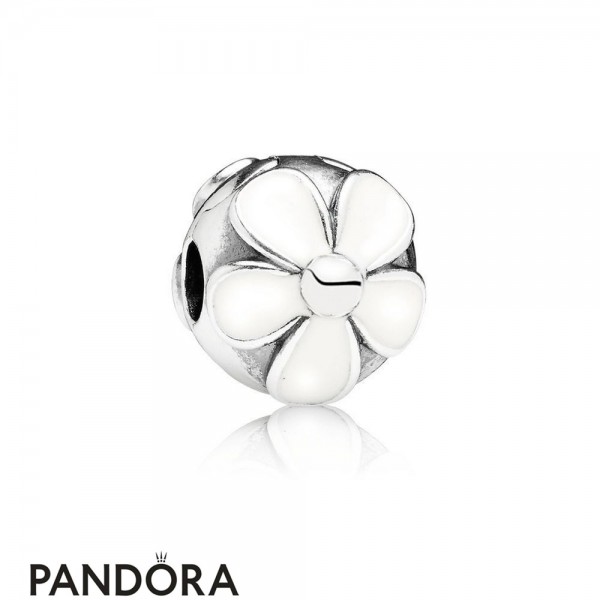 Pandora Jewellery Clips Charms Darling Daisies Clip White Enamel