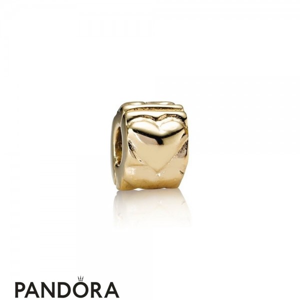 Pandora Jewellery Clips Charms Heart Clip 14K Gold