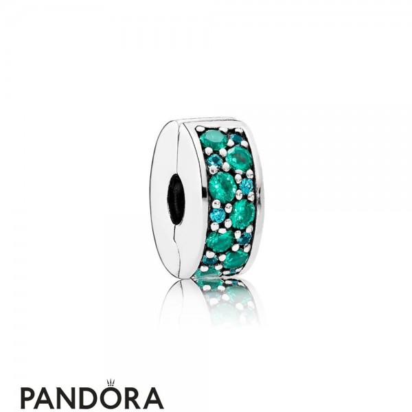 Pandora Jewellery Clips Charms Shining Elegance Clip Teal Cz
