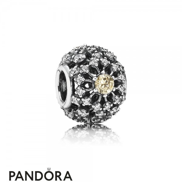 Pandora Jewellery Contemporary Charms Inner Radiance Golden Colored Clear Cz