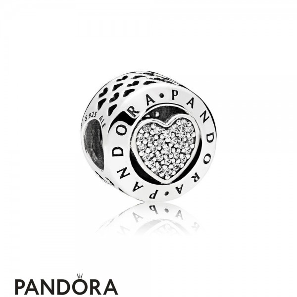 Pandora Jewellery Contemporary Charms Pandora Jewellery Signature Heart Charm Clear Cz