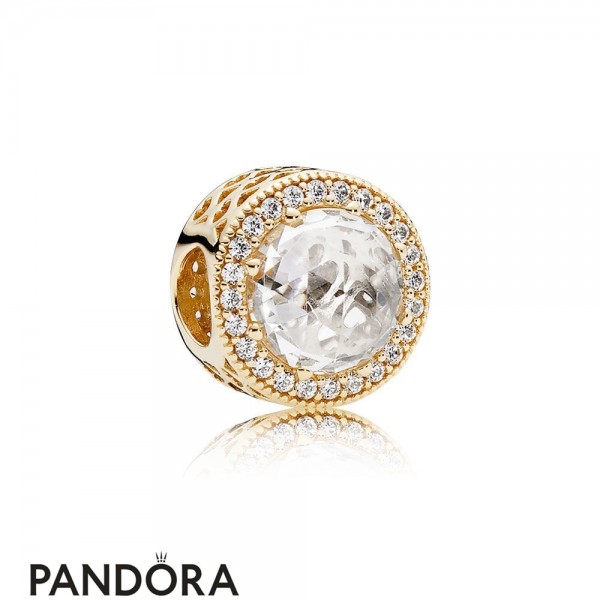 Pandora Jewellery Contemporary Charms Radiant Hearts Charm 14K Gold Clear Cz