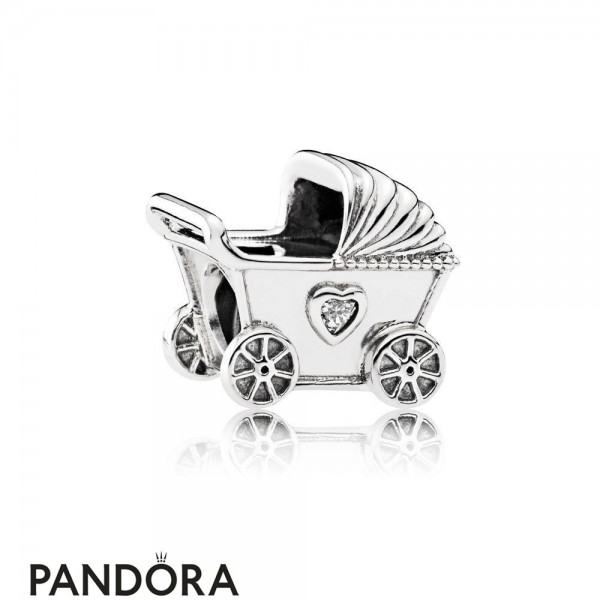 Pandora Jewellery Family Charms Baby's Pram Charm Clear Cz