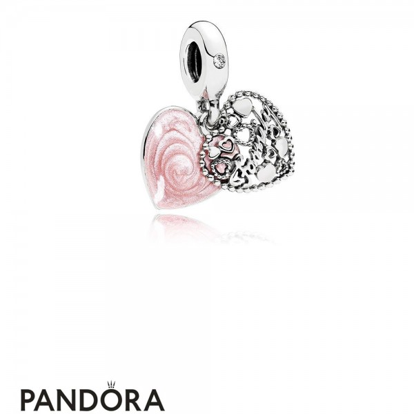 Pandora Jewellery Family Charms Love Makes A Family Pendant Charm Pink Enamel Clear Cz