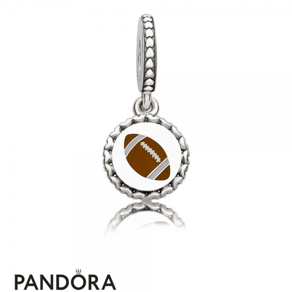 Women's Pandora Jewellery Football Dangle Charm Mixed Enamel
