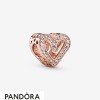 Women's Pandora Jewellery Glittering Heart Sketch Charm