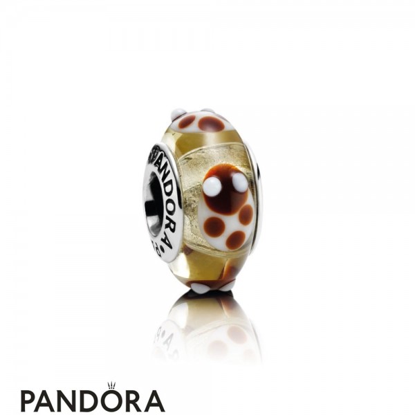 Women's Pandora Jewellery Golden Glass Ladybird Charm