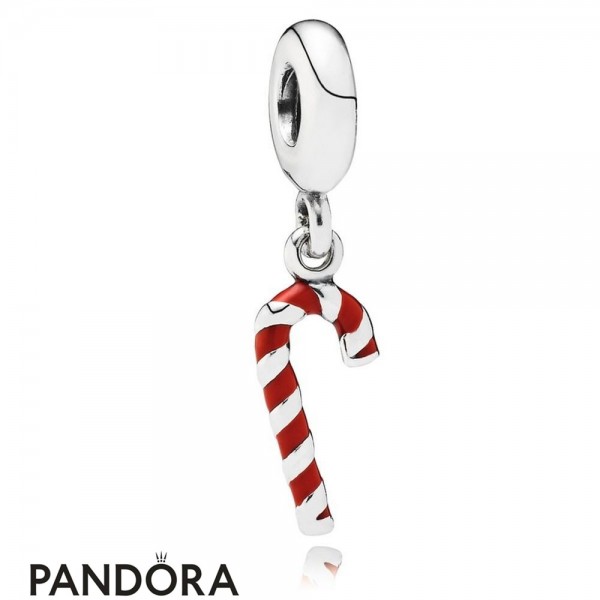 Pandora Jewellery Holidays Charms Christmas Candy Cane Pendant Charm Red Enamel