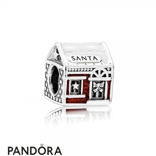 Pandora Jewellery Holidays Charms Christmas Santa's Home Charm White Translucent Red Enamel