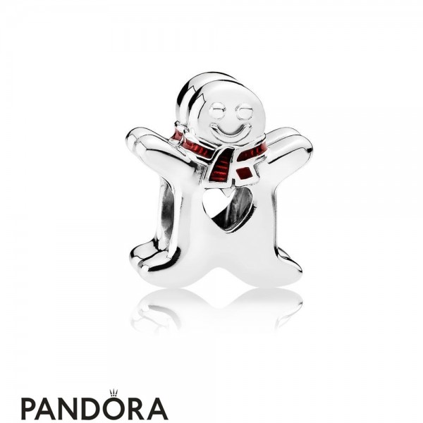 Pandora Jewellery Holidays Charms Christmas Sweet Gingerbread Man Charm Translucent Red Enamel