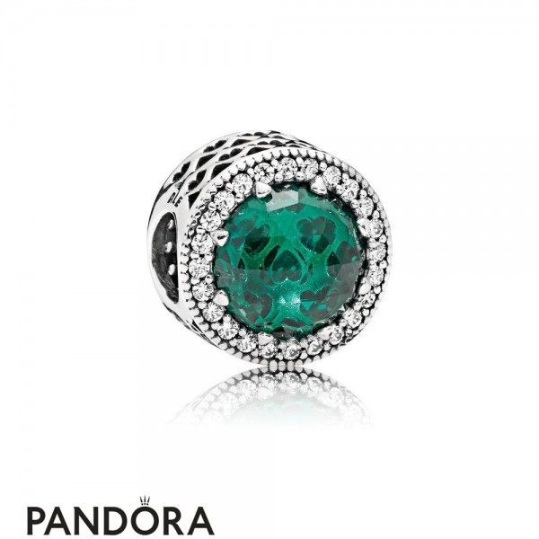 Women's Pandora Jewellery Inspiration Winter Collection Radiant Hearts Charm Sea Green Crystals