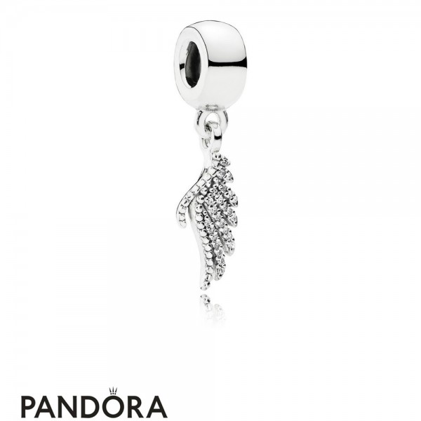 Pandora Jewellery Inspirational Charms Majestic Feather Pendant Charm Clear Cz