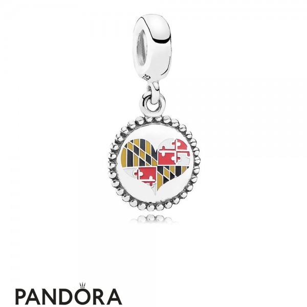 Jewelry Pandora Jewellery Maryland Flag Heart Dangle Charm Mixed Enamel