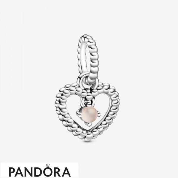 Women's Pandora Jewellery Misty Rose Beaded Heart Dangle Charm