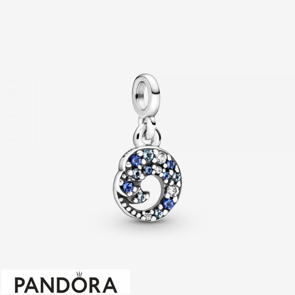 Women's Pandora Jewellery My Blue Ocean Wave Dangle Charm