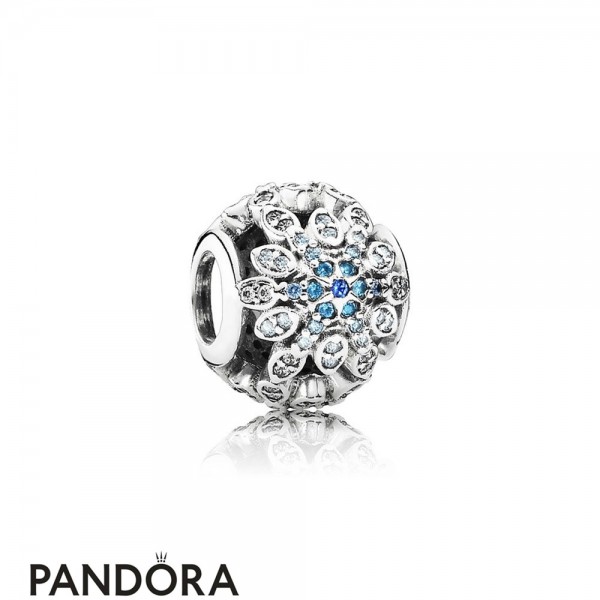 Pandora Jewellery Nature Charms Crystalized Snowflakes Charm Blue Crystals Clear Cz