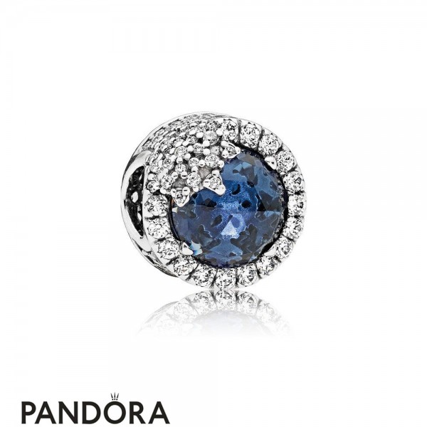 Pandora Jewellery Nature Charms Dazzling Snowflake Charm Twilight Blue Crystals Clear Cz