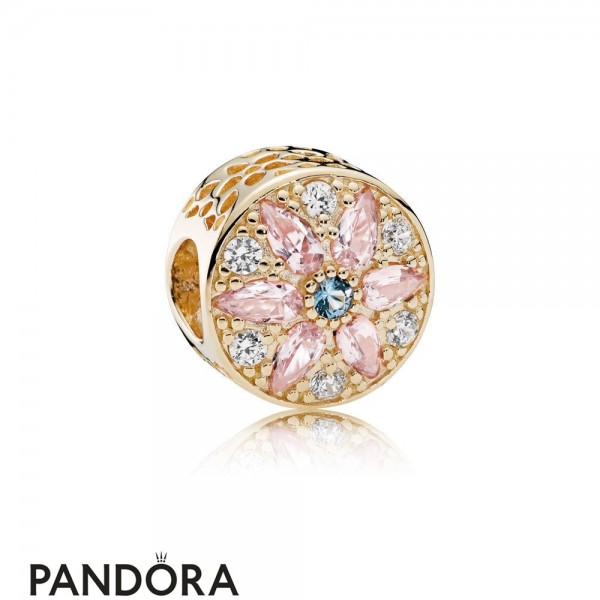 Pandora Jewellery Nature Charms Opulent Floral Charm 14K Gold Multi Colored Crystals Clear Cz